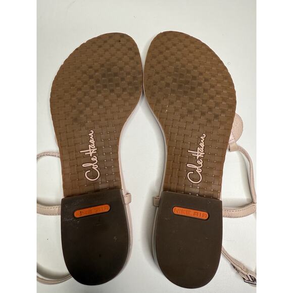 Cole Haan x NikeAir Rosette Sandal Womens 8.5B Pink Leather Buckle T-Strap Thong - Picture 6 of 7